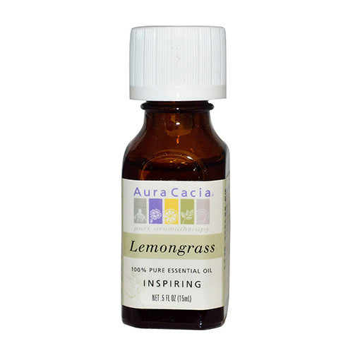 Aura Cacia 100% Pure Essential Oil Inspiring Lemongrass (Cymbopagon Citratus) - 0.5 Ea